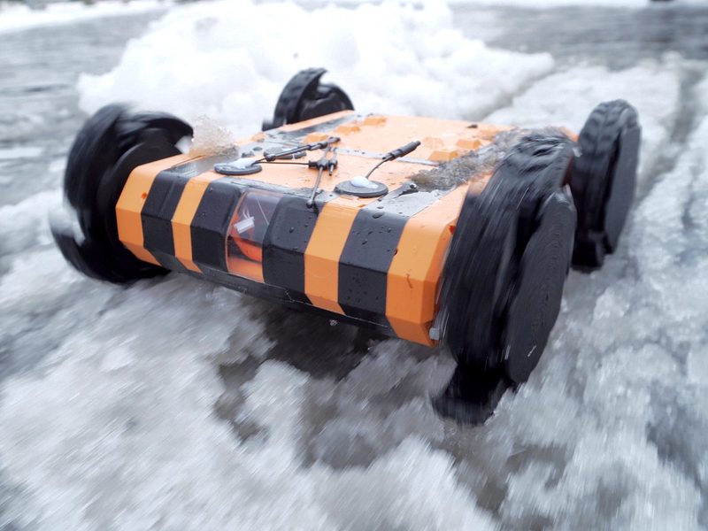The Outdoor-UGV on snow during a winter field test